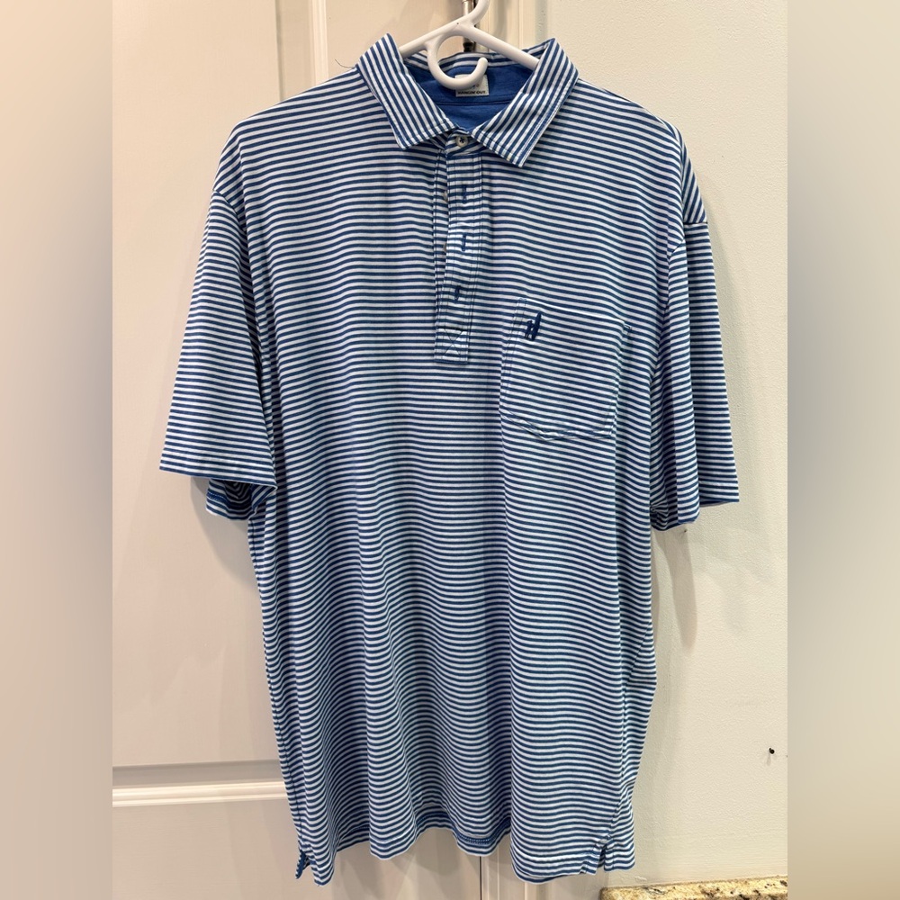 Johnnie-O - Men's Blue Striped Polo Shirt